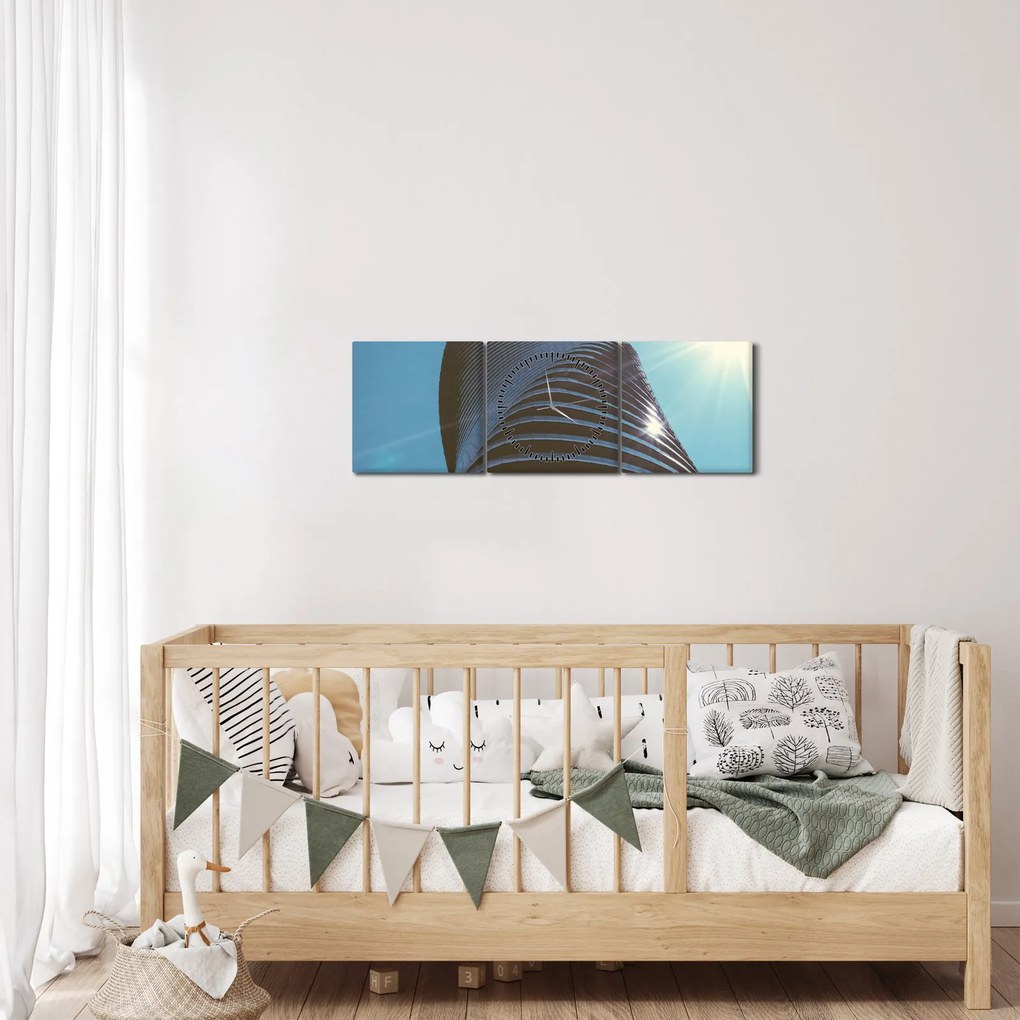 Obraz - Architektura (z zegarem) (90x30 cm)