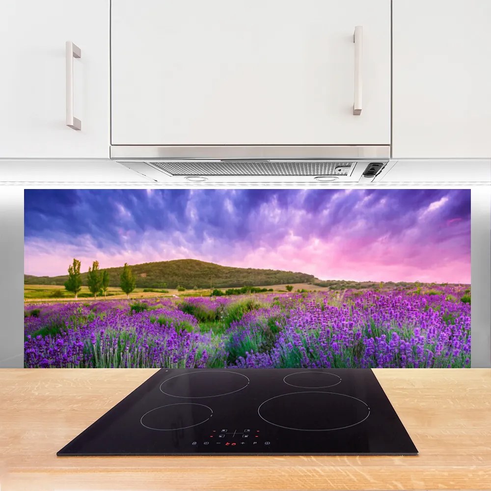 Szkło do Kuchni na Ścianę Alpejska Łąka W Kwiatach