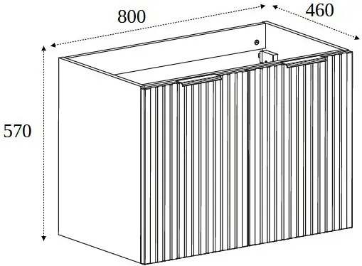 Biała dwudrzwiowa wisząca szafka do łazienki 80 cm R2-E70