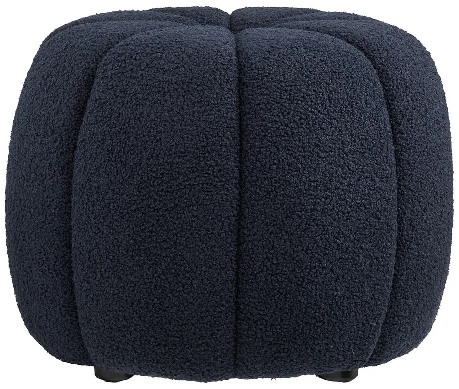 Ciemnoniebieski puf z materiału bouclé Paisley – House Nordic