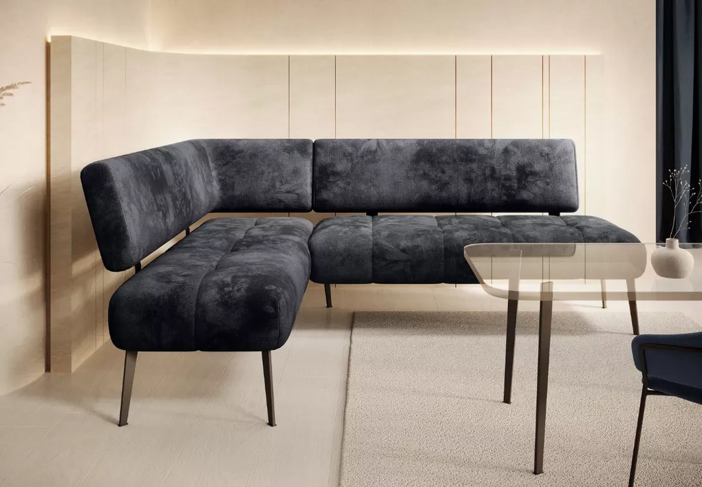 Narożnik do jadalni Milo – nowoczesny tapicerowany narożnik do kuchni na wysokich nogach