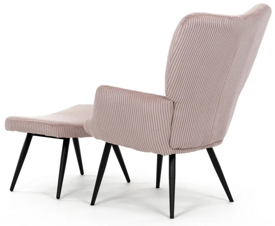 Fotel relaksacyjny z podnóżkiem L7285 PINK6,różowy