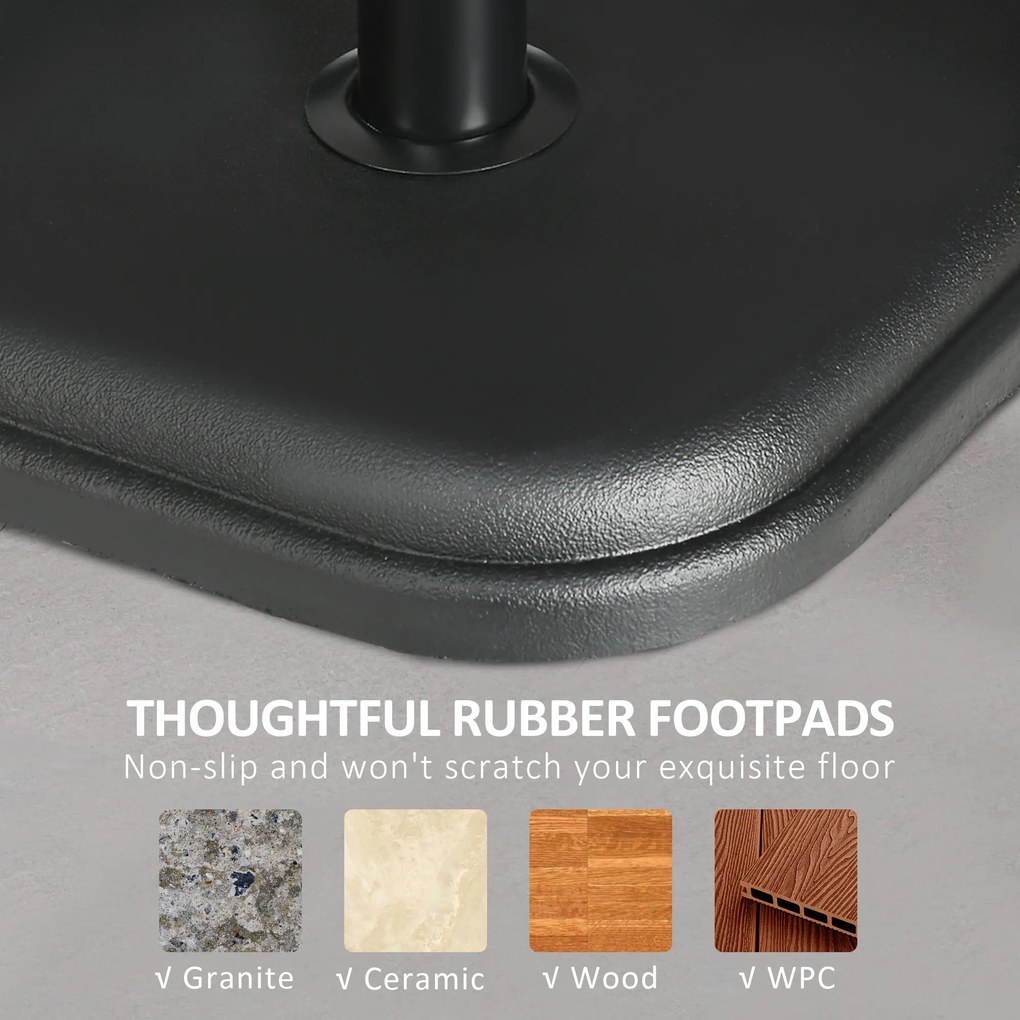 Outsunny Podstawa parasola z betonu 11kg, kwadratowa, stojak na parasol 32-38 mm średnicy drążka, czarny | Aosom PL