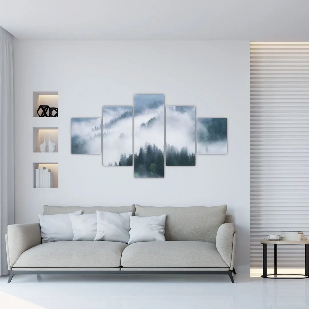 Obraz - Drzewa we mgle (125x70 cm)