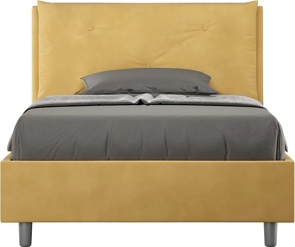 Łóżko bez stelaża tapicerowane 120x190 microfibra okra Appia Large