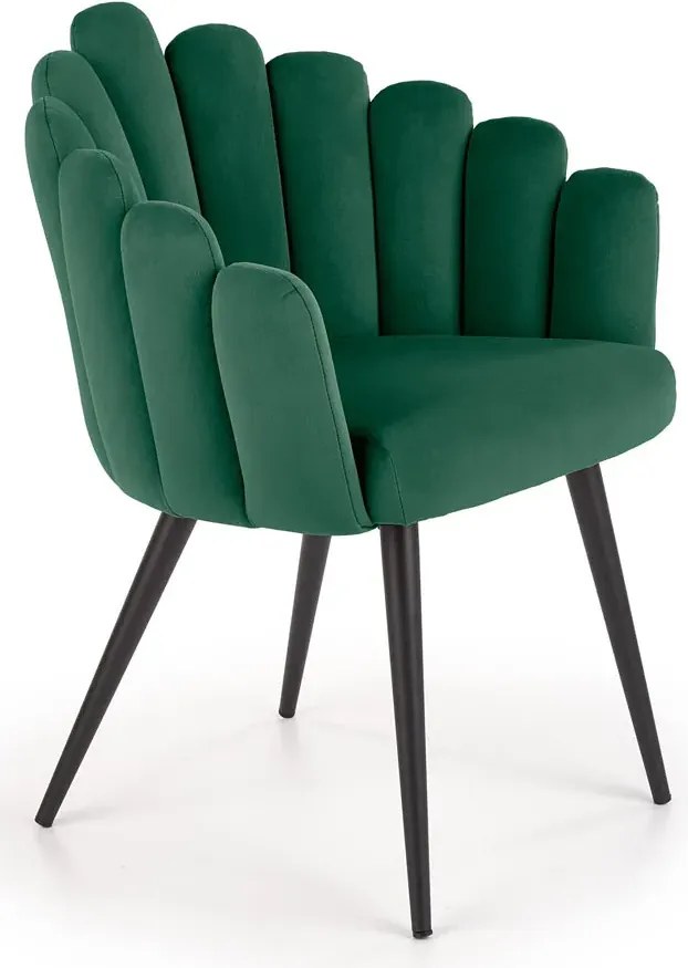 Zielone welwetowe krzesło glamour K1-T78