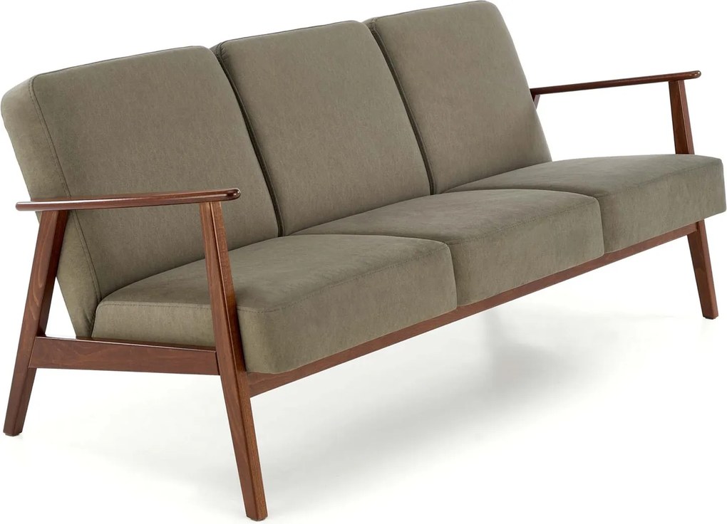 3-osobowa sofa do salonu z drewnianymi podłokietnikami Milano 3S Halmar