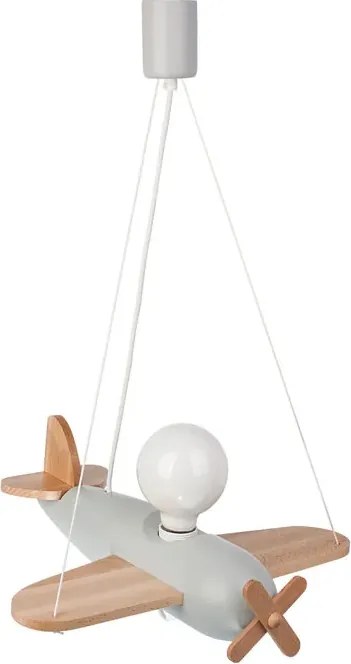 Szara drewniana lampa wisząca samolot - 5X S201 W4-A75
