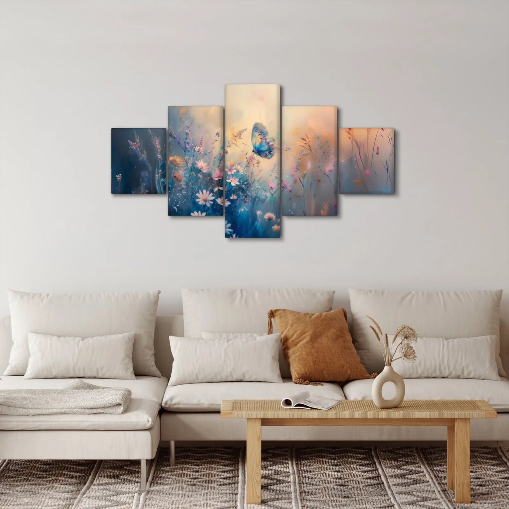 Obraz - Łąka z motylem (125x70 cm)