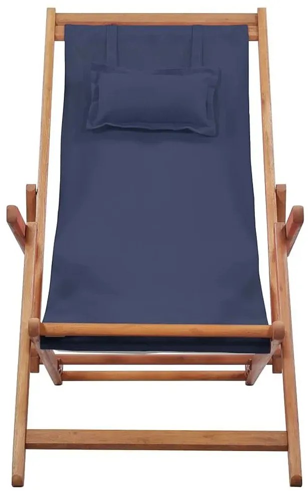Granatowy drewniany leżak plażowy - Kane