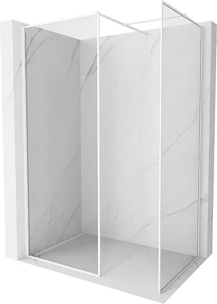 Mexen Kioto-F ścianka prysznicowa Walk-in z ramką 160 x 85 cm, transparent 8 mm, biała - 800-160-202-04-20-085