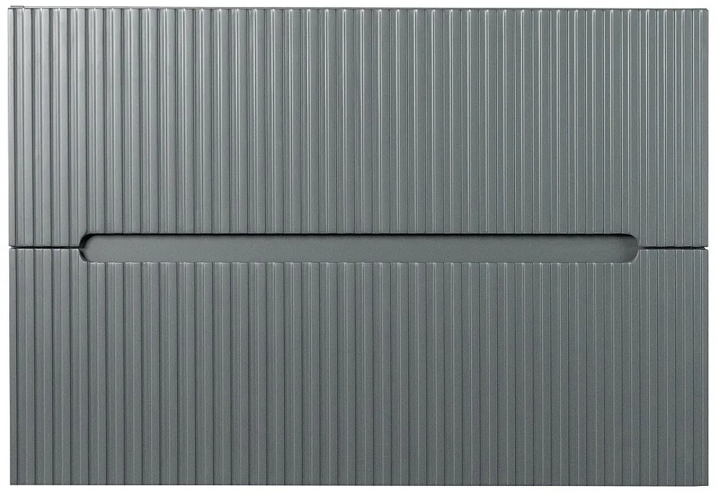 Szafka łazienkowa wisząca  ryflowana szara - 80 cm - PAVANI