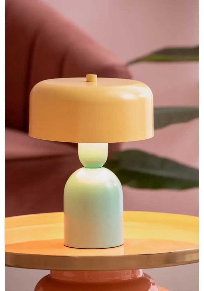 Żółta/turkusowa lampa stołowa (wysokość 24 cm) Double Funky – Leitmotiv