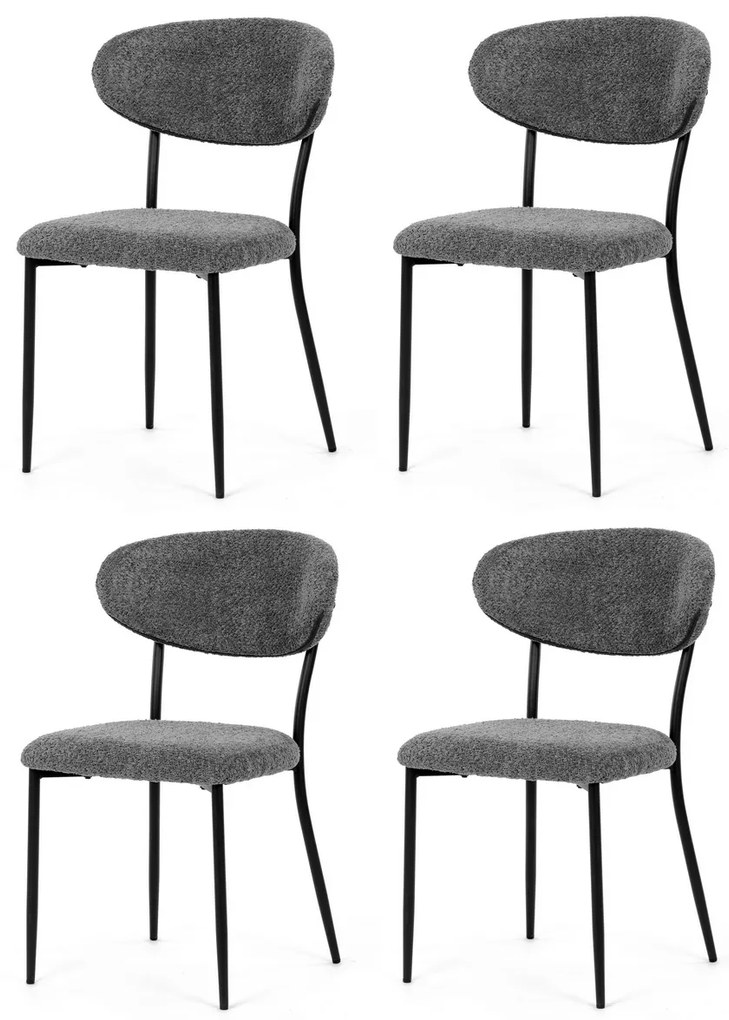 Zestaw krzeseł do jadalni CT-W1021 GREY2, 4 szt.