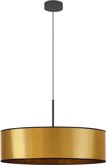 Złoty żyrandol z abażurem walec 60 cm - EX874 R2-K09