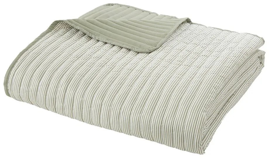 Zielona narzuta pikowana 220x230 cm Stripe – Catherine Lansfield