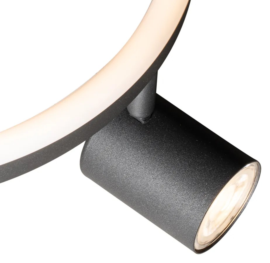 Reflektor sufitowy czarny GU10 50 mm 3-punktowy okrągły z podświetleniem i przełącznikiem 3-stopniowym - Back Up