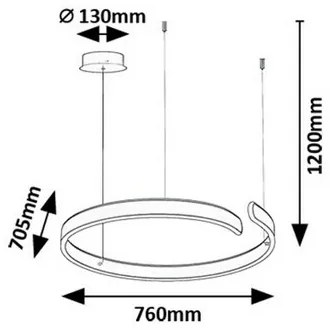 Rabalux 72115 wiszący żyrandol LED Silnora 35W, czarny
