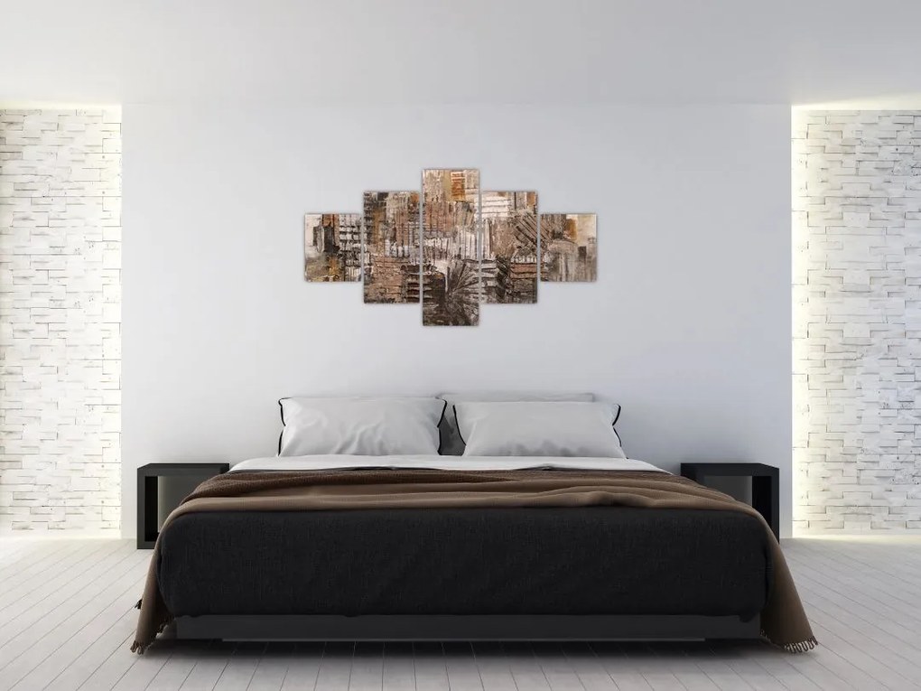 Obraz - Abstrakcja w odcieniach brązu (125x70 cm)