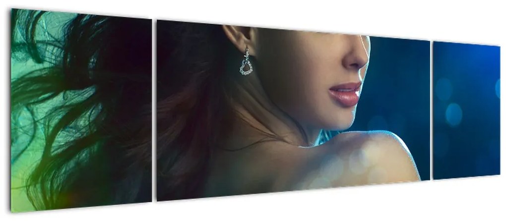 Obraz - Spojrzenie młodej kobiety (170x50 cm)