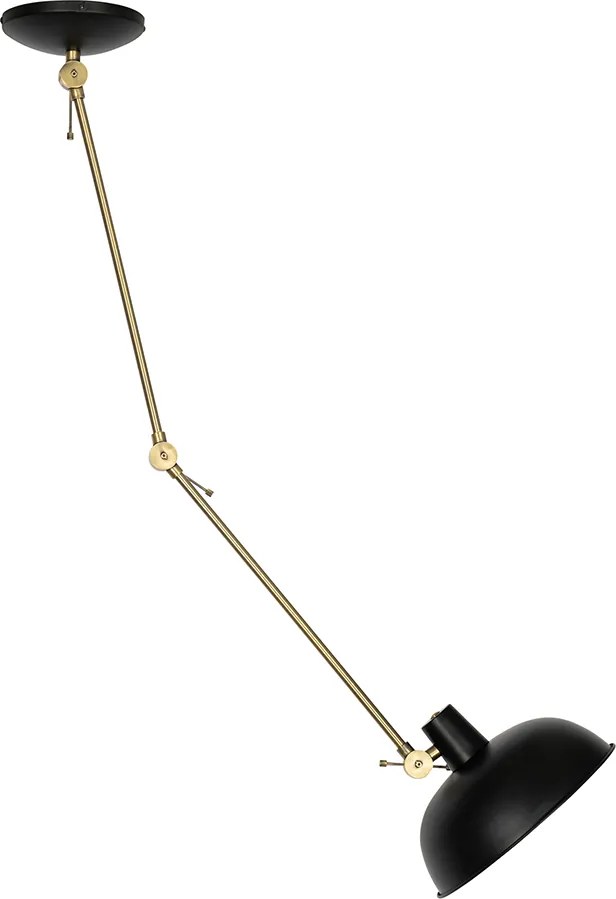 Lampa sufitowa w stylu retro czarna z brązem - Milou