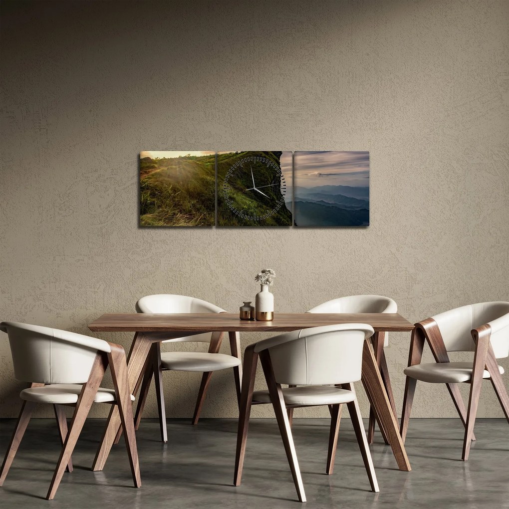 Obraz kobiet na klifie (z zegarem) (90x30 cm)