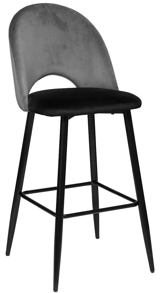 Krzesło barowe welurowe KARA, 110 cm
