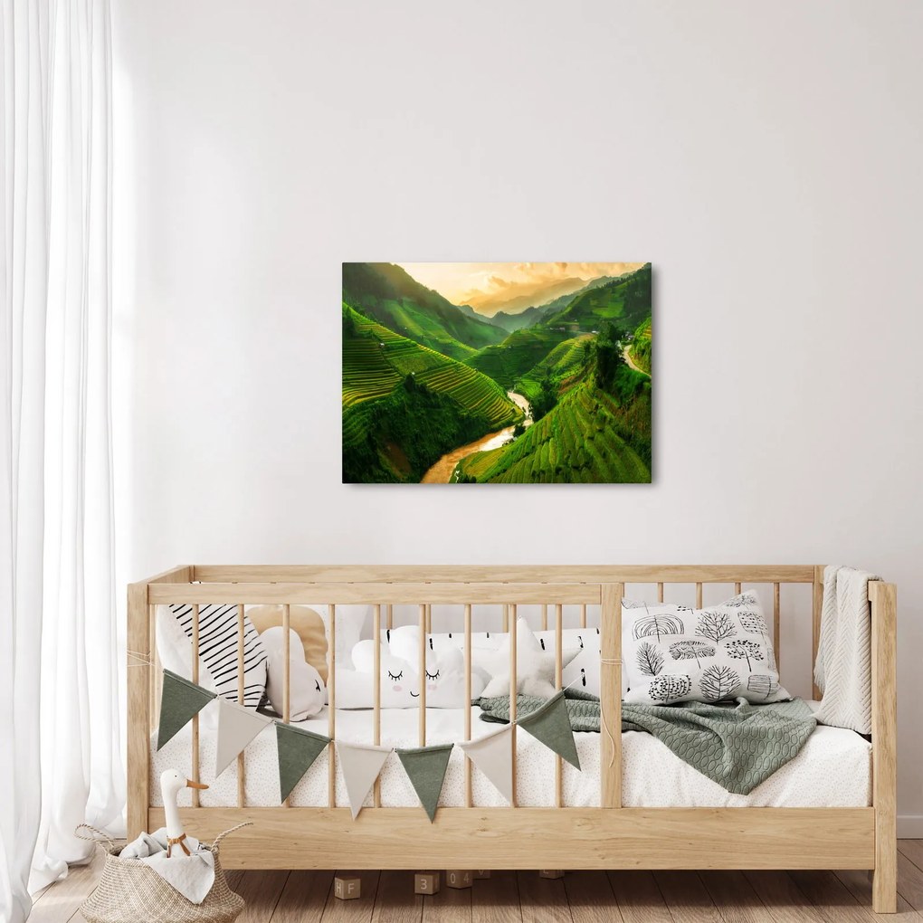 Obraz - Tarasy ryżowe Mu Cang Chai (70x50 cm)