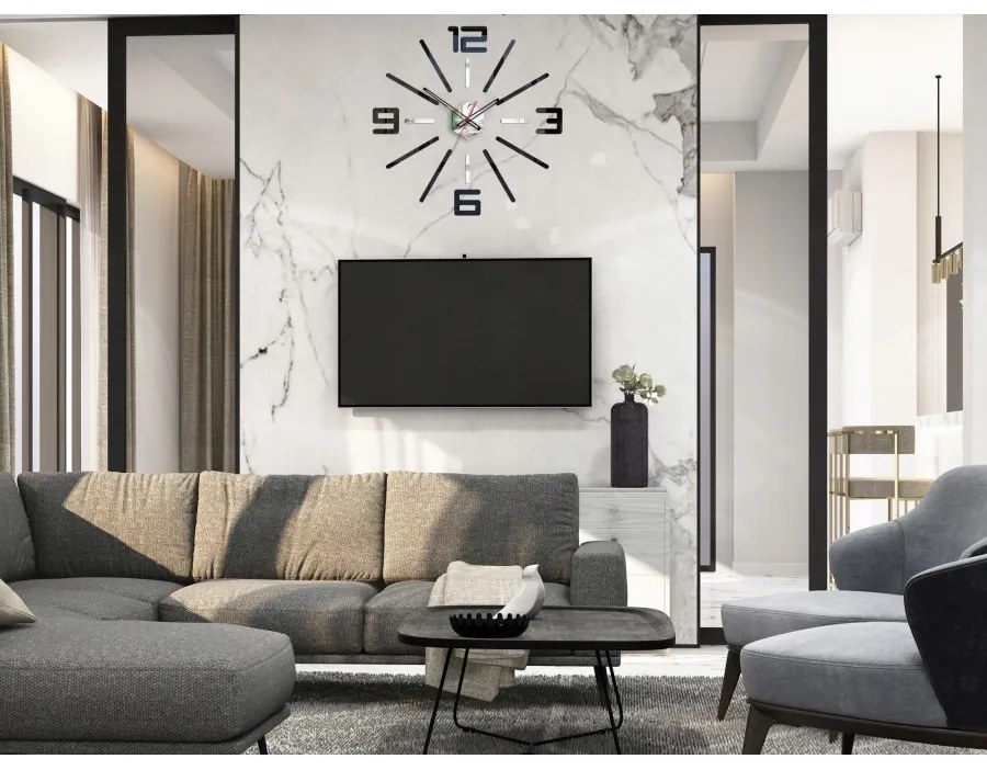 Zegar ścienny naklejany duży nowoczesny akrylowy na ścianę do salonu loft