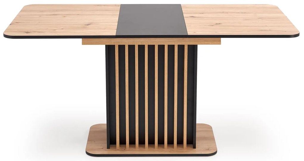 Stół do jadalni rozkładany płyta dąb artisan/czarny 120-158/77/77 cm WILSON