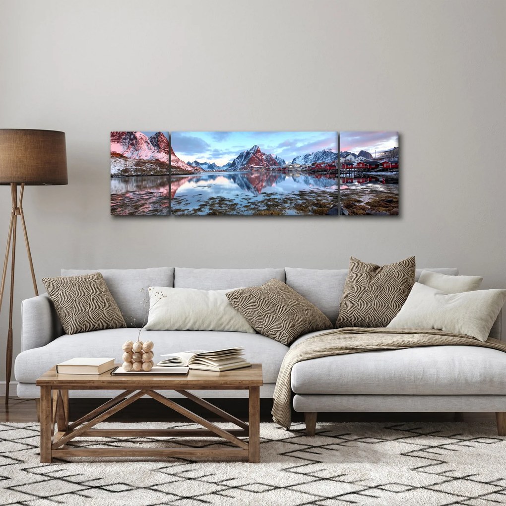 Obraz - Wschód słońca nad Reine (170x50 cm)