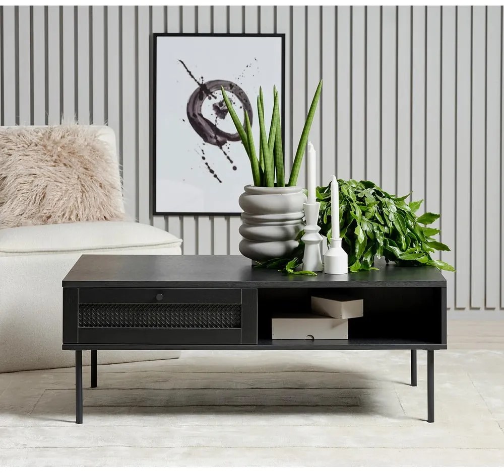 Czarny stolik 60x110 cm Pensacola – Unique Furniture