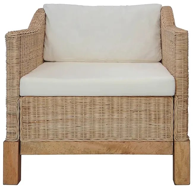 2-częściowy zestaw wypoczynkowy, sofa i fotel, naturalny rattan - Otma 3F