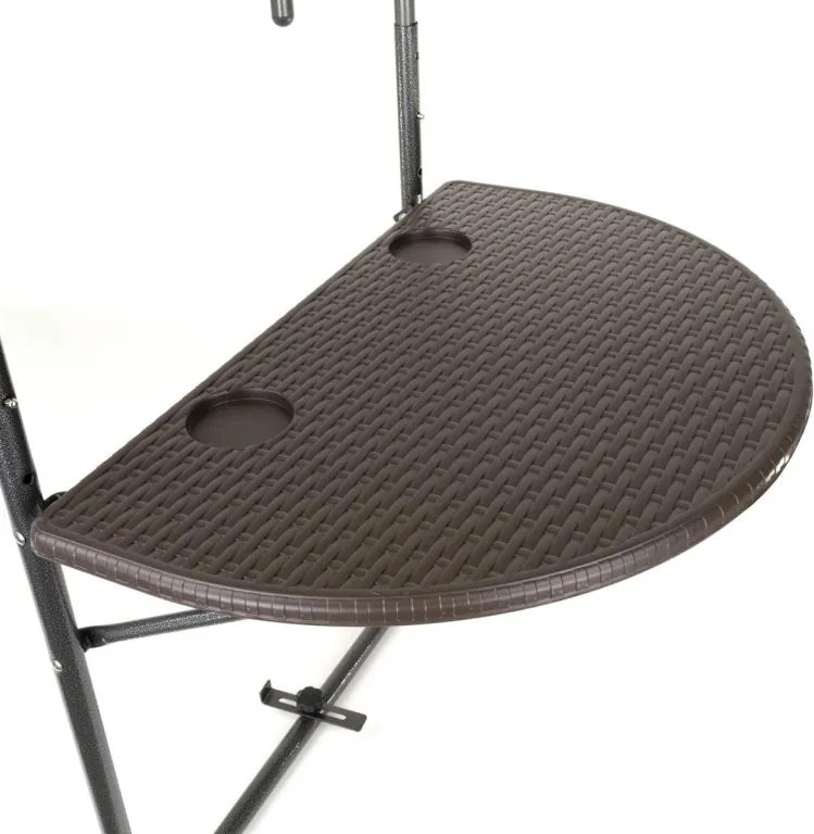 Wiszący rattanowy składany stół - brązowy