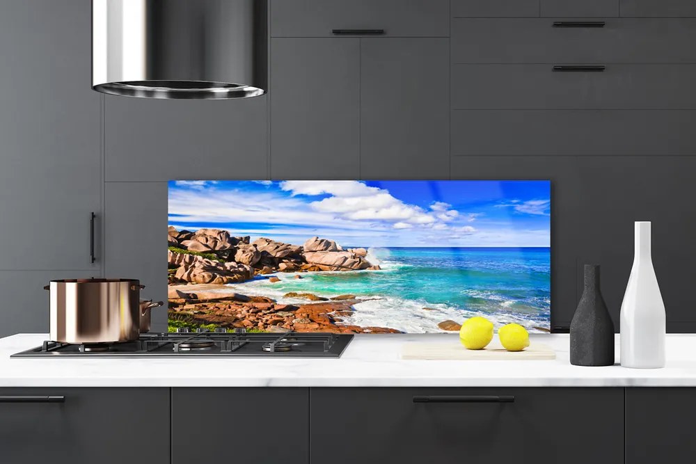 Panel Szklany Skalista Zatoka nad Oceanem