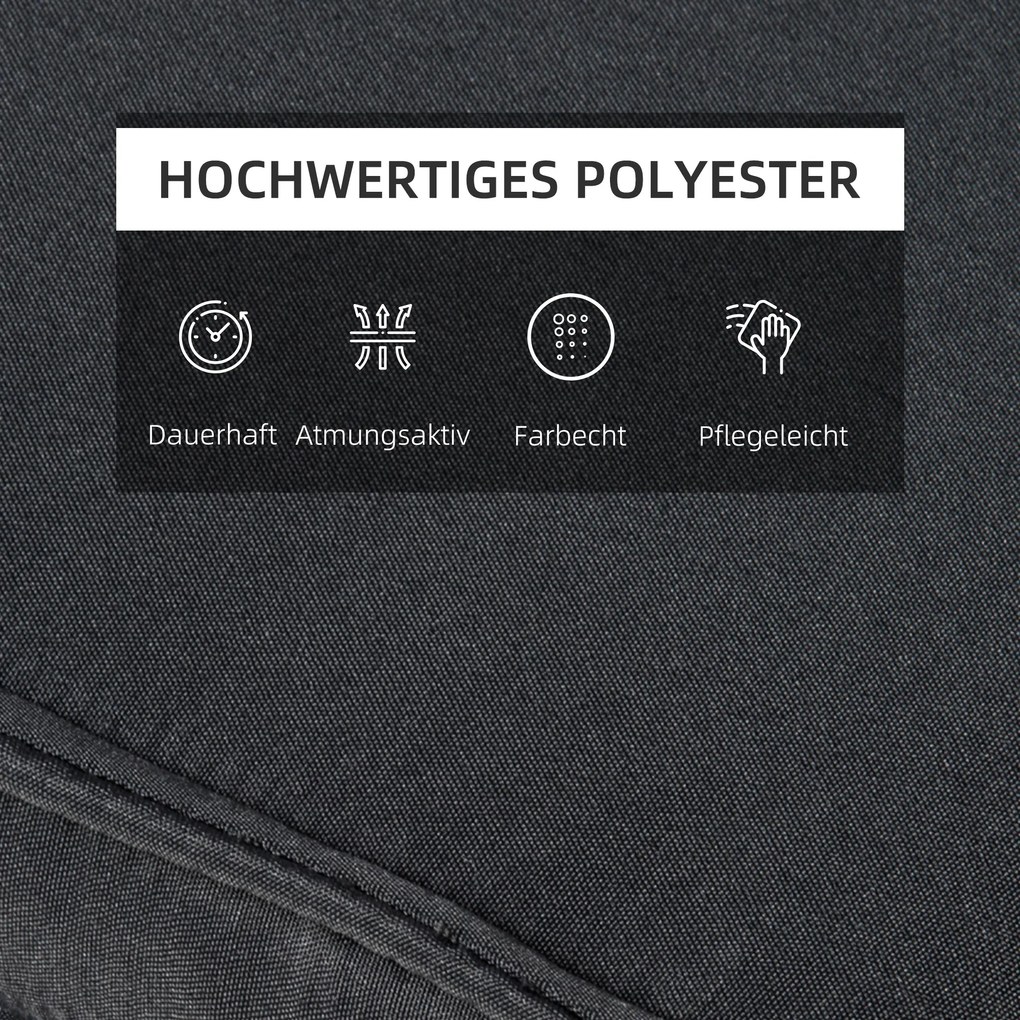 Outsunny Materac na Leżak z Zagłówkiem Szary Zdejmowany Pokrowiec Wygodny Wypoczynek 198x53x5cm | Aosom PL