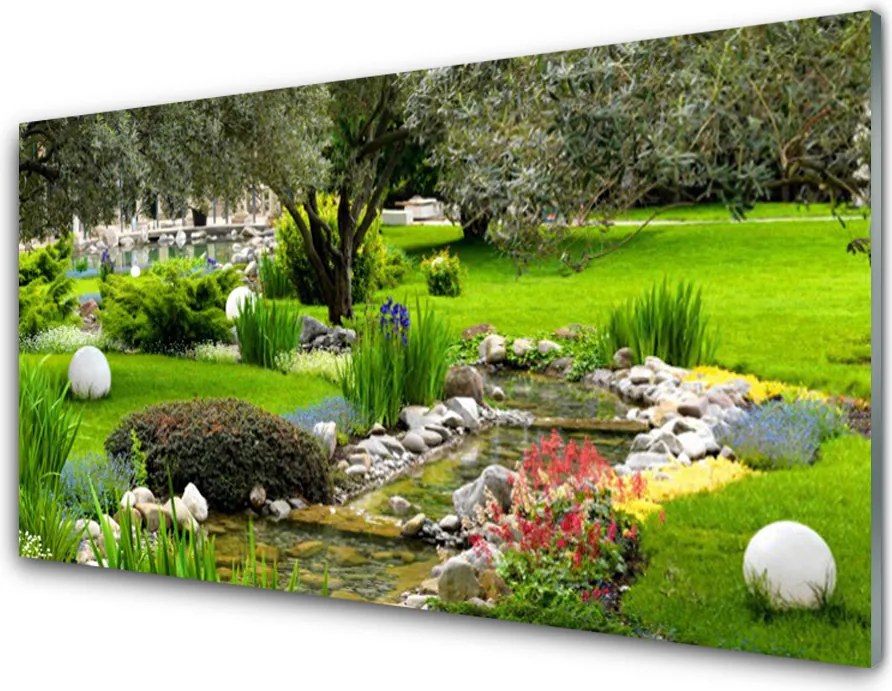 Szkło do Kuchni na Ścianę Kwitnący Ogród Marzeń