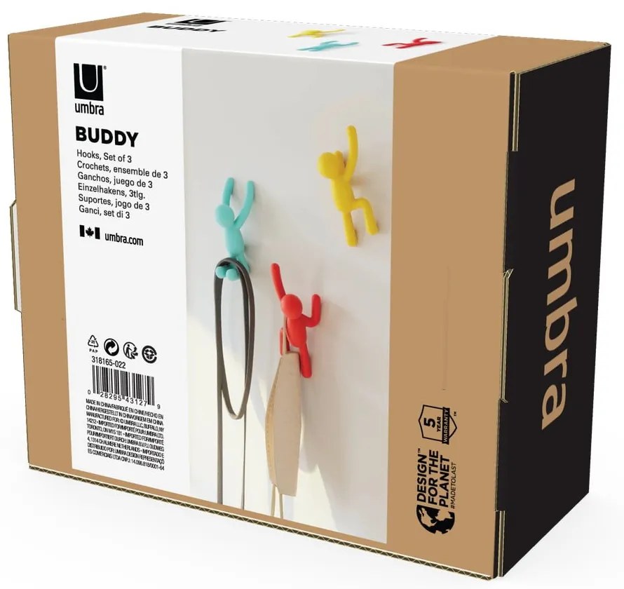 Haczyki ścienne zestaw 3 szt. Buddy – Umbra