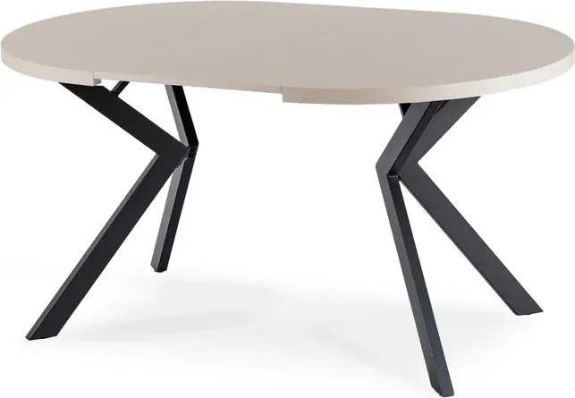Stół Okrągły Rozkładany LUKAS 100-250 cm Kaszmir/Czarny Nowoczesny