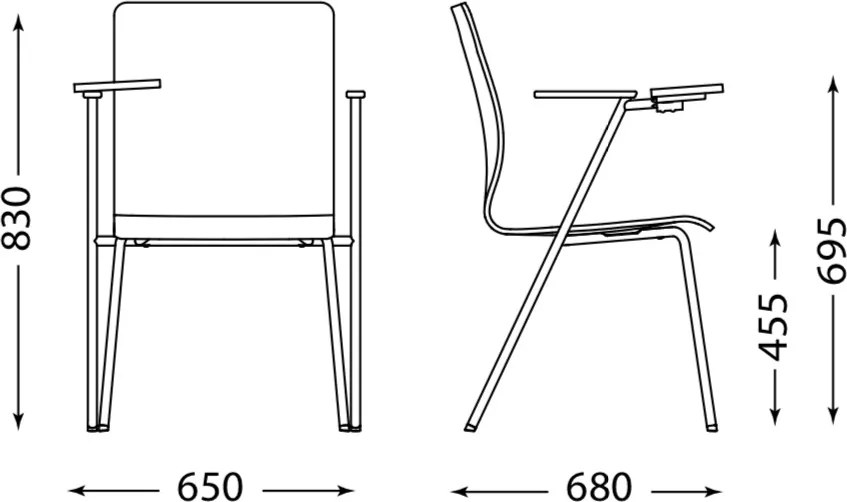 Krzesło konferencyjne z pulpitem Fen 4L ARM TRA