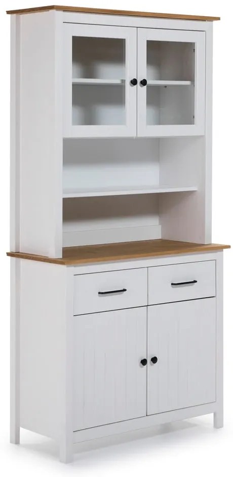 Biała witryna z litego drewna sosnowego 90x180 cm Miranda – Marckeric