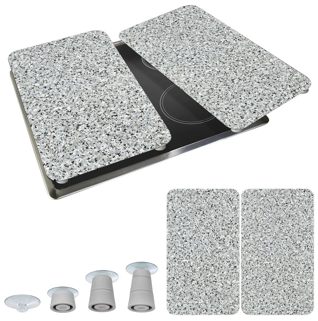 Szklane płyty ochronne GRANIT na kuchenkę – 2 sztuki, WENKO