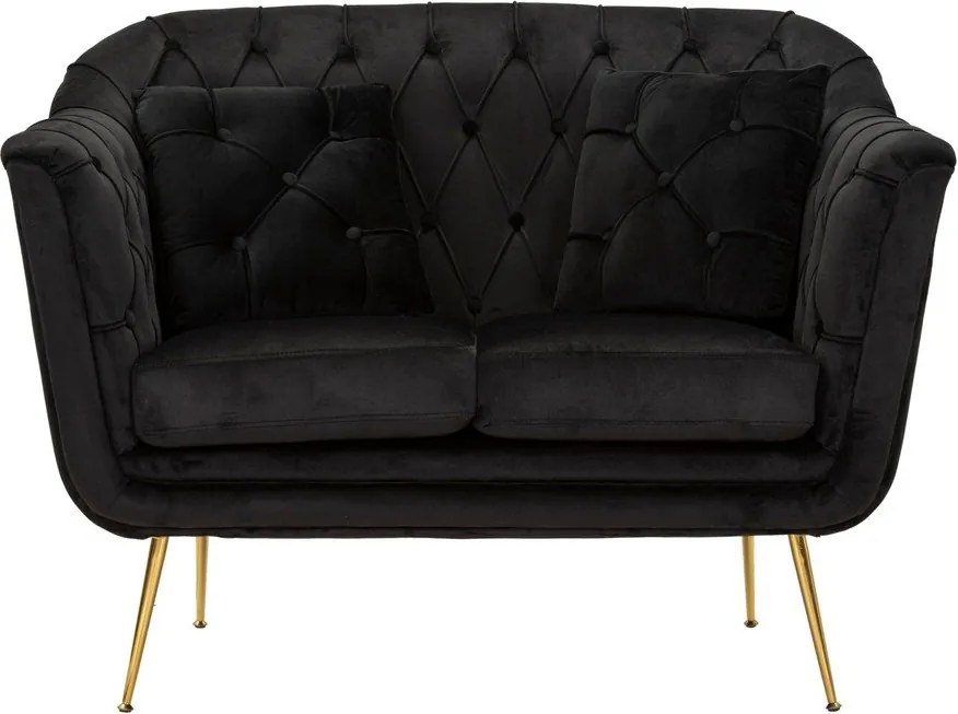 Czarna aksamitna sofa 130 cm Budapest – Mauro Ferretti