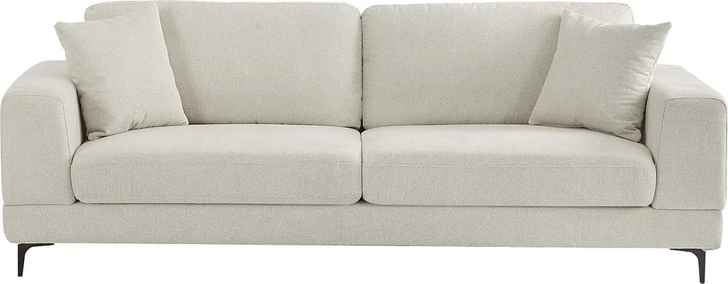 Kanapa 3-osobowa z beżową teksturowaną tapicerką - JAMOLO