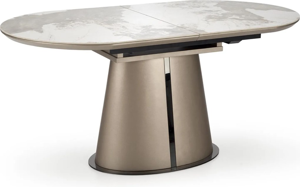 Stół Robinson z blatem w imitacji beżowego marmuru
