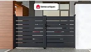 Ażurowa aluminiowa brama skrzydłowa dł.305 x wys.158 cm antracyt PRIMO