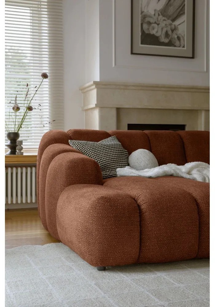 Narożnik (lewostronny/z szezlongiem) w kolorze terakoty Shell – Miuform