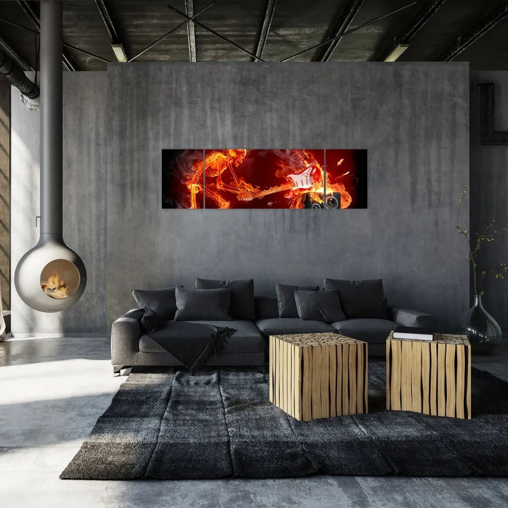 Obraz - Muzyka w płomieniach (170x50 cm)