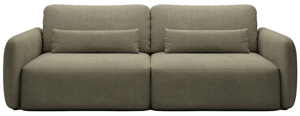 Kanapa 3-osobowa rozkładana z zieloną teksturowaną tapicerką - VOPOZA