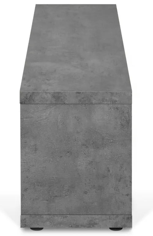Szara szafka pod TV w dekorze betonu 150x45 cm Berlin – TemaHome